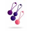 Набор вагинальных шариков L'EROINA by TOYFA Bloom, силикон, фиолетово-розовый, Ø 3,1/3,1/2,6-3 см Фиолетово-персиковый L'EROINA