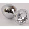 Анальная пробка 4sexdream серебряная с прозрачным кристаллом L 9,5х4см 47064-2-MM Серебристый 4sexdream