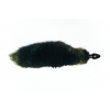 Анальная пробка с зеленым лисьим хвостом черного цвета диам.32мм Wild lust