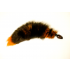 Анальная пробка с тонированным оранжевым хвостом черного цвета диам.32мм Wild lust
