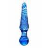 Двусторонний фаллоимитатор Sexus Glass, стекло, синий, 17 см Сине-прозрачный Sexus Glass