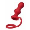 Анальная втулка TOYFA Black&Red с эрекционным кольцом, силиконовая, красная, 10 см Красный Black&Red by TOYFA