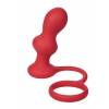 Анальная втулка TOYFA Black&Red с эрекционным кольцом, силиконовая, красная, 10 см Красный Black&Red by TOYFA