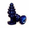 Анальная пробка 4sexdream металл 7,3х2,9см фигурная черная синий страз 47427-3MM Черный 4sexdream