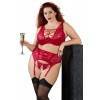 Cotelli Collection Plus Комплект белья с доступом (бюст+трусы+пояс) BH Strapsset 95F/2XL ORION
