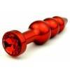 Анальная пробка 4sexdream металл фигурная елочка красная с красным стразом 11,2х2,9см 47431-2MM Красный 4sexdream