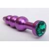 Анальная пробка 4sexdream металл фигурная елочка фиолетовая с зеленым стразом 11,2х2,9см 47433-6MM Фиолетовый 4sexdream