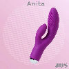 Вибратор-ротатор с ресничками для двойной стимуляции JOS Anita, силикон, фиолетовый, 18 см Фиолетовый JOS