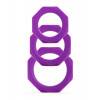 Набор эрекционных колец Octagon Rings 3 sizes фиолетовый (3 шт.) Shots Toys