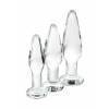 Набор анальных втулок Sexus Glass, стекло, прозрачный, 14/12,5/12 см, Ø 4/3,5/3 см Прозрачный Sexus Glass