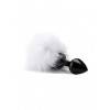 Анальная пробка Beginner Bunny Tail Buttplug Black SH-OU146BLK Черный/Белый Shotsmedia