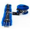 Синие наручники с мехом BDSM Light 710003ars БДСМ лайт