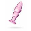 Анальная втулка Sexus Glass, стекло, розовая, 13,5 см, Ø 4 см Розовый Sexus Glass