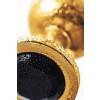 Красивая анальная пробка TOYFA Metal большая, золотая, с черным кристаллом Золотисто-черный Metal by TOYFA