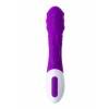 Вибратор c клиторальным стимулятором JOS TATY с пульсирующими шариками, силикон, фиолетовый, 21,5 см Фиолетово-белый JOS