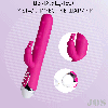 Вибратор с клиторальным стимулятором JOS BALLE, с движущимися шариками, силикон, розовый, 23 см Розово-белый JOS