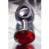 Анальная втулка Eromantica, металл, серебристая, с рубиновым кристаллом, 7,5 см, Ø 3 см, 145 г Eromantica