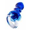 Анальная втулка Sexus Glass, стекло, синяя, 16 см, Ø 3,5 см Сине-прозрачный Sexus Glass