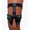 Подвязка кожаная с бантом Men's dreams 5025md Черный