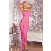 Платье-сетка бесшовное длинное розовое-OS Pink Lipstick