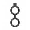 Вибрирующее кольцо на пенис E-Stim Cock Ring with Ballstrap Black SH-ELC005BLK Черный Shotsmedia